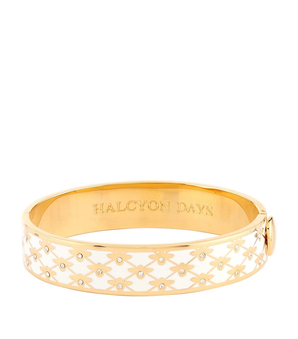 Halcyon Days Bee Trellis Bangle Cream/gold