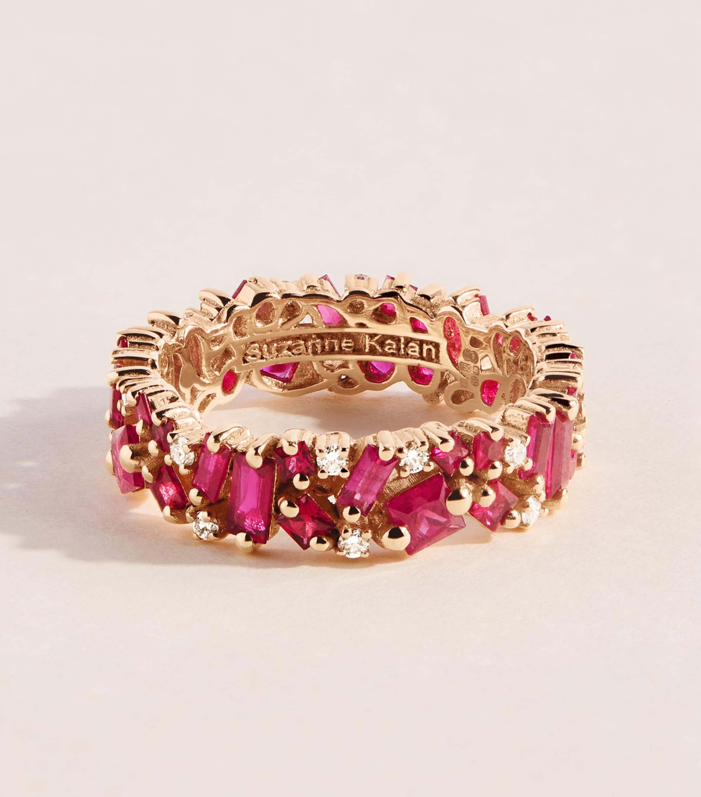 Suzanne Kalan Rose Gold, Ruby and Diamond La Fantaisie Eternity Ring Rg/r