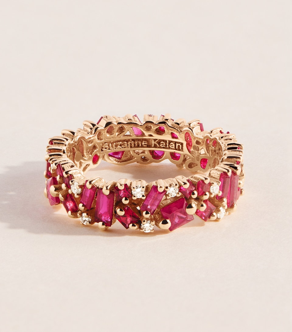 Suzanne Kalan Rose Gold, Ruby and Diamond La Fantaisie Eternity Ring Rg/r