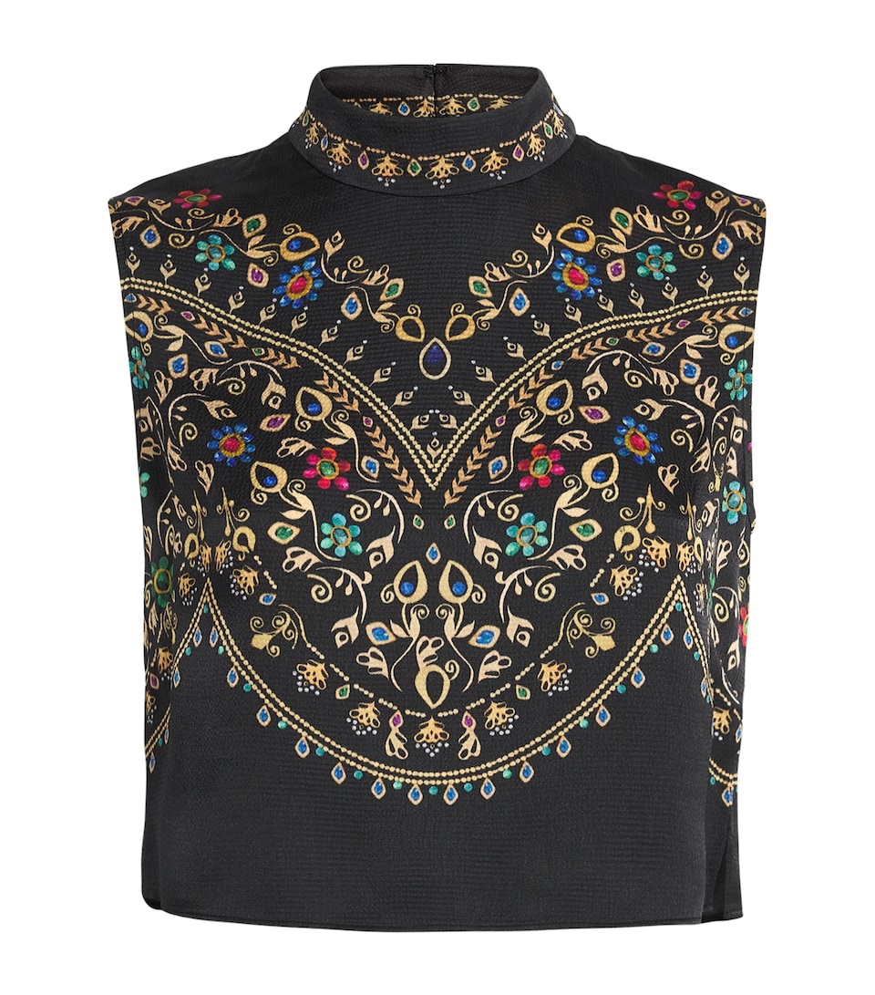 Satin Pendant Stripe Cropped Ren Blouse