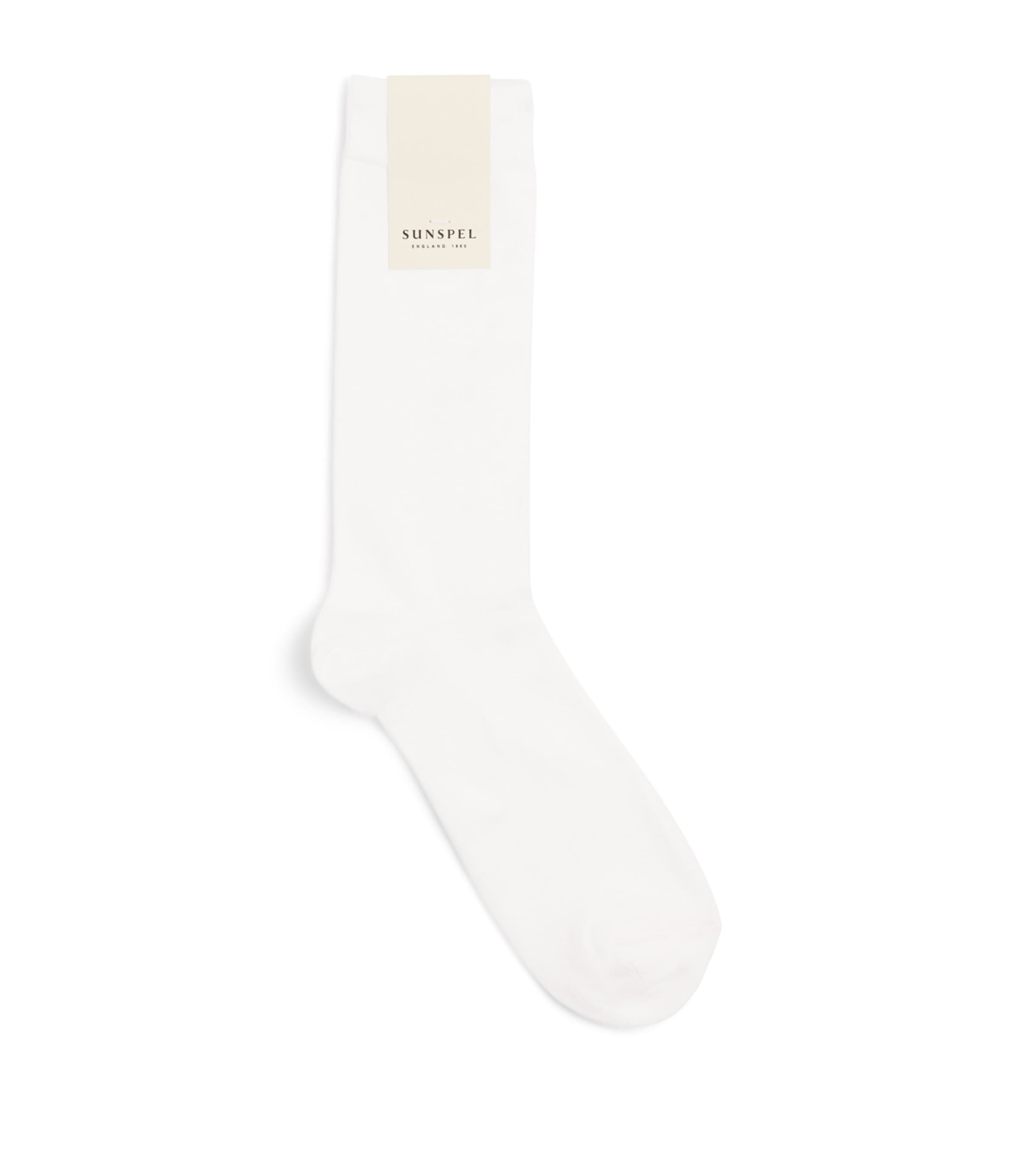 Sunspel Mens Egyptian Cotton-Blend Socks Whaa White