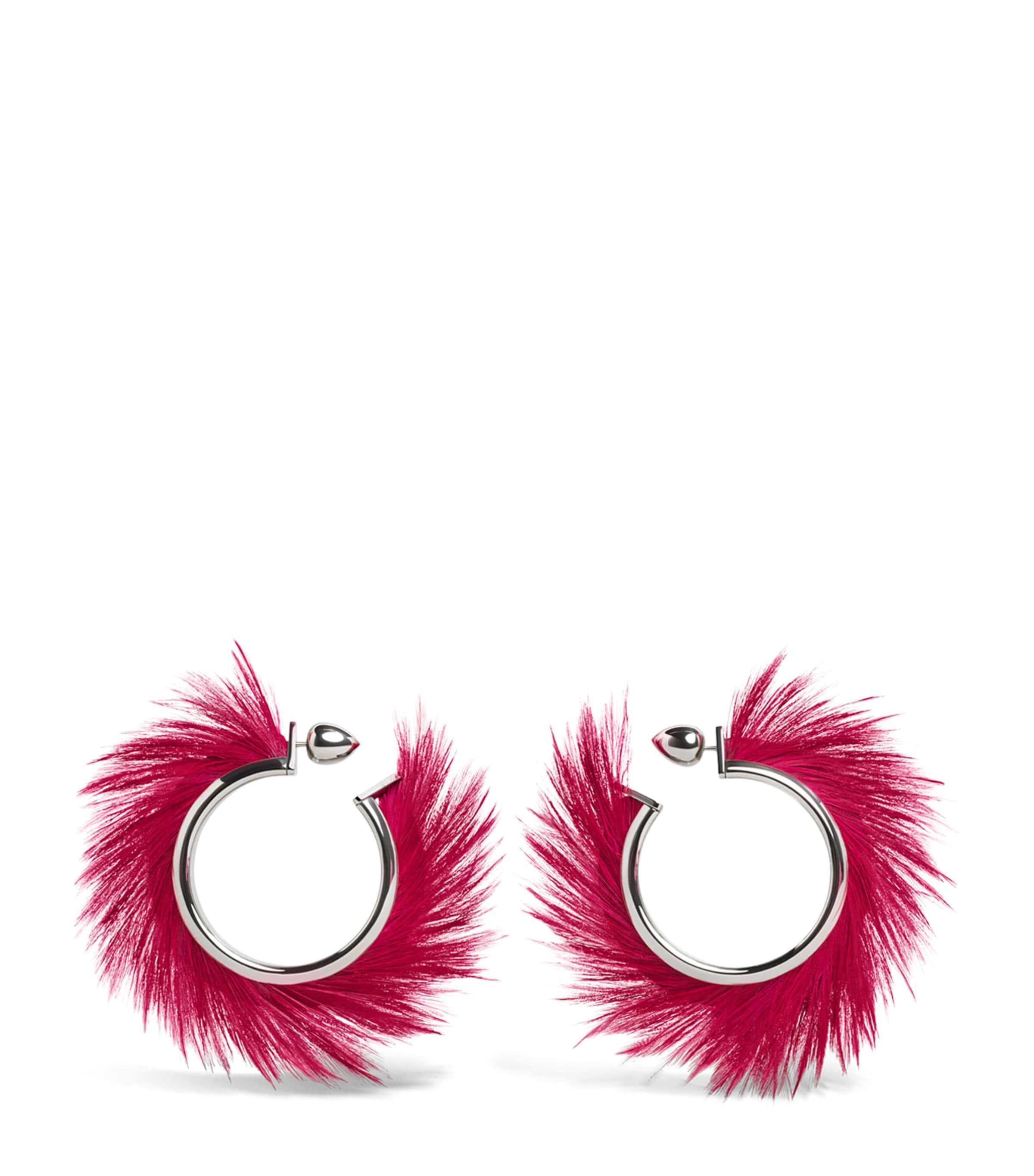 Alaïa Feather Blade Hoop Earrings Ivoire