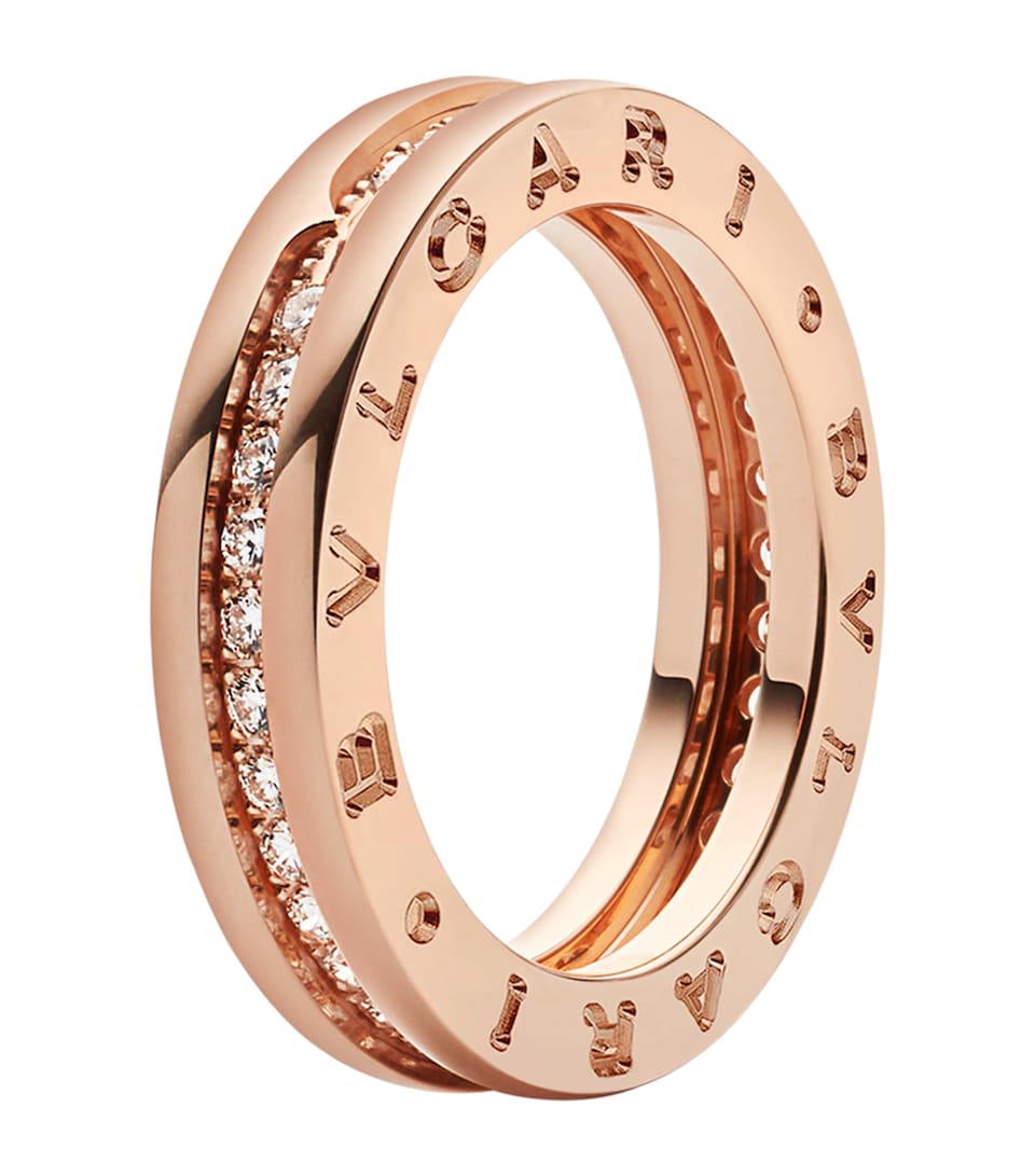 Bvlgari Rose Gold and Diamond B.zero1 One-Band Ring Pink Gold