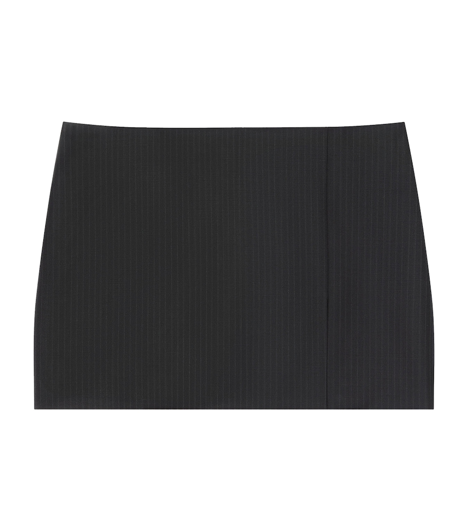 Givenchy Womens Wool Pinstripe Mini Skirt Dark Grey