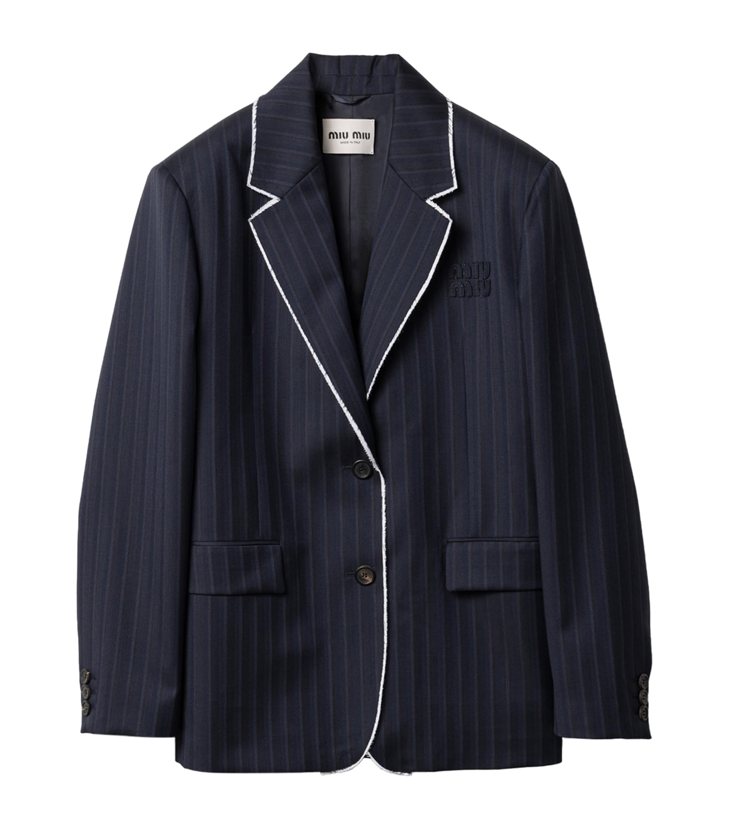 Wool Pinstripe Blazer