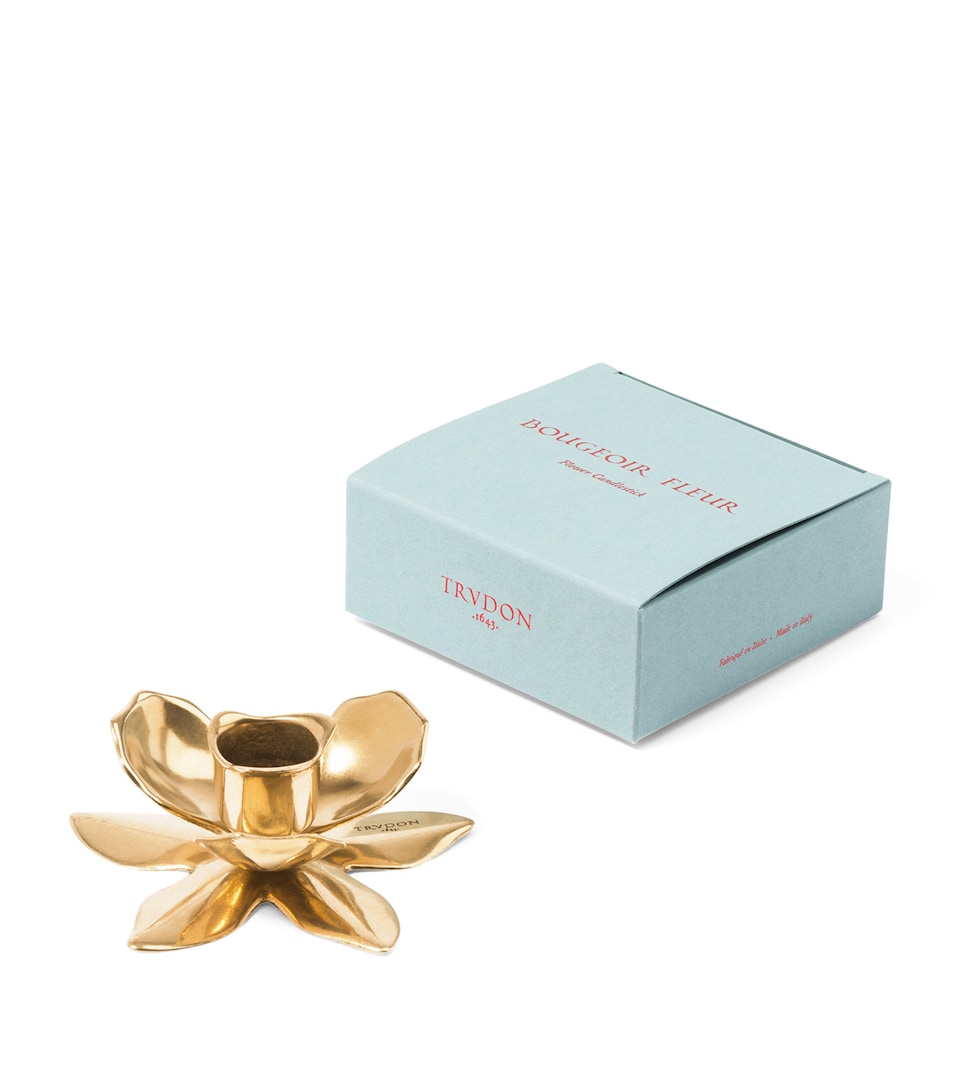 Trudon Flower Candlestick Holder Gold