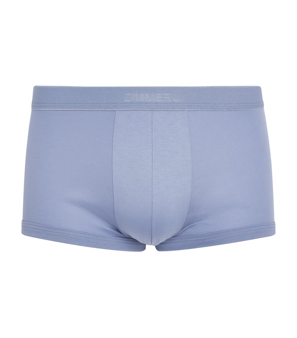 Zimmerli Mens Sea Island Cotton Boxer Briefs Mountain Blue
