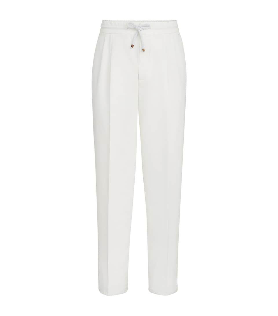 Brunello Cucinelli Mens Cotton Gabardine Drawstring Trousers