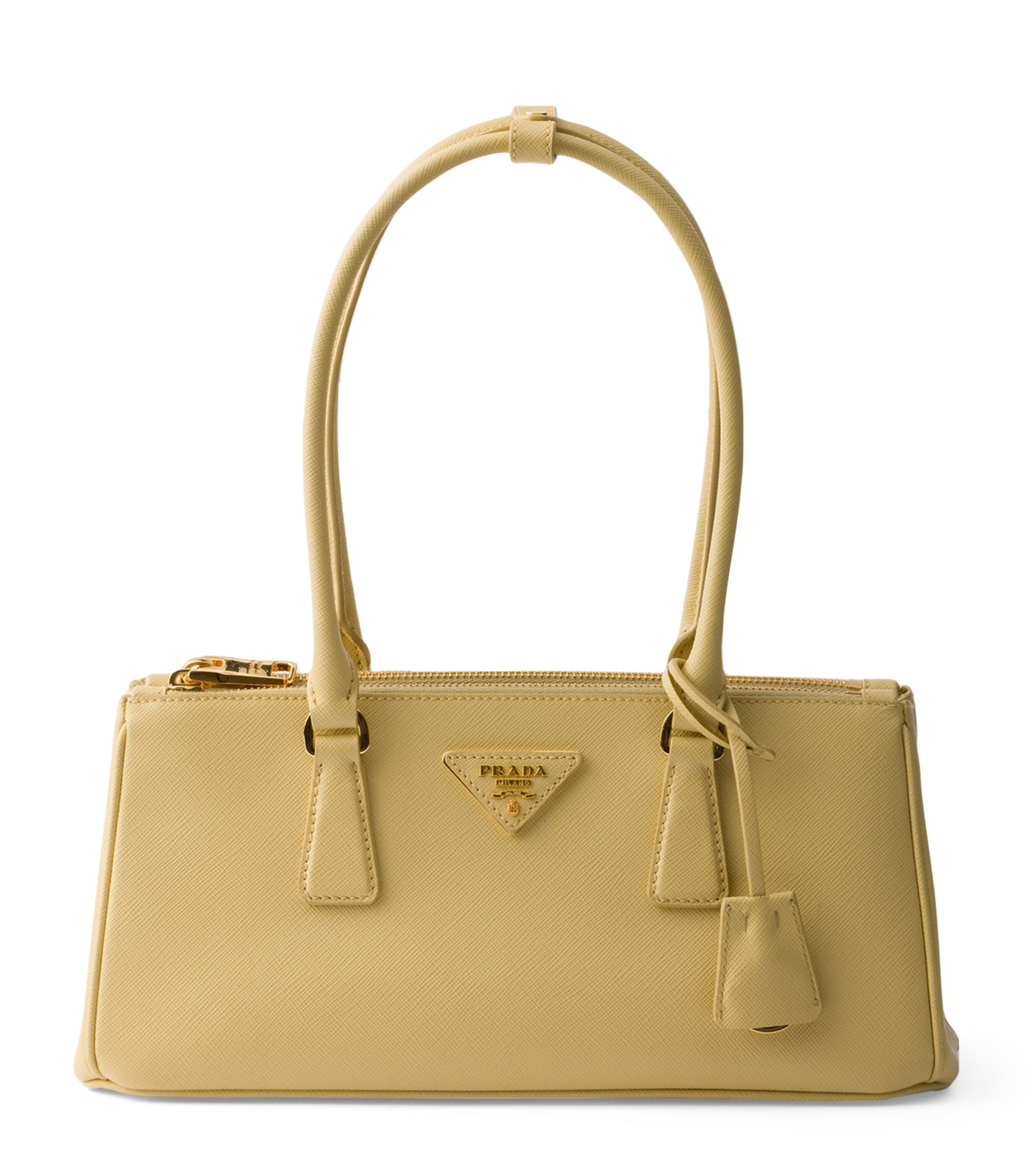 Prada Medium Leather Galleria Top-Handle Bag Yellow