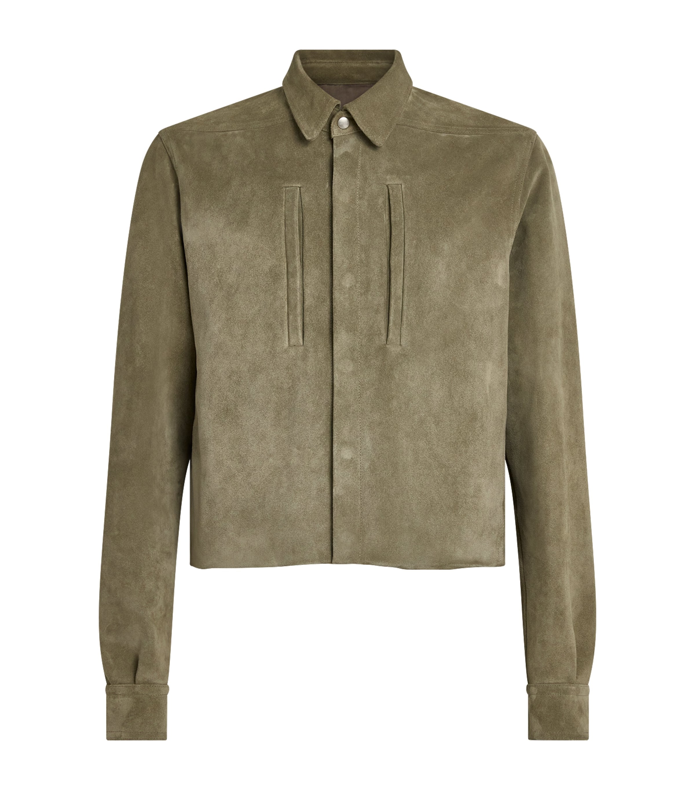 Rick Owens Mens Alice Suede Jacket Dirty Pearl