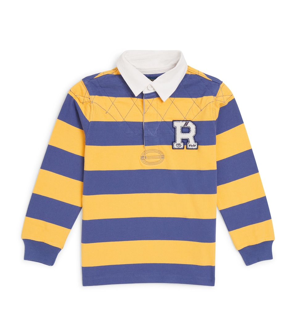 Ralph Lauren Kids Stripe Logo Rugby Shirt (6-14 Years) Radiant Gold/blue