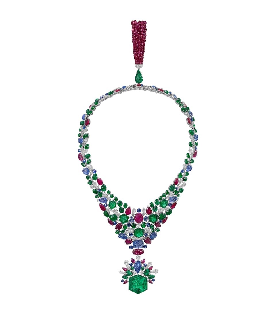 Cartier Platinum, Diamond and Emerald Tutti Kanya Necklace Platinum