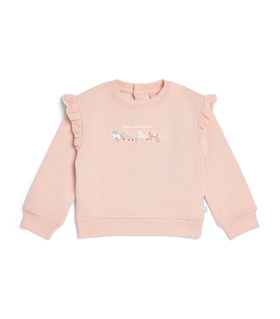 Stella McCartney Kids Embroidered Horse Sweatshirt (6-36 Months) Rosa
