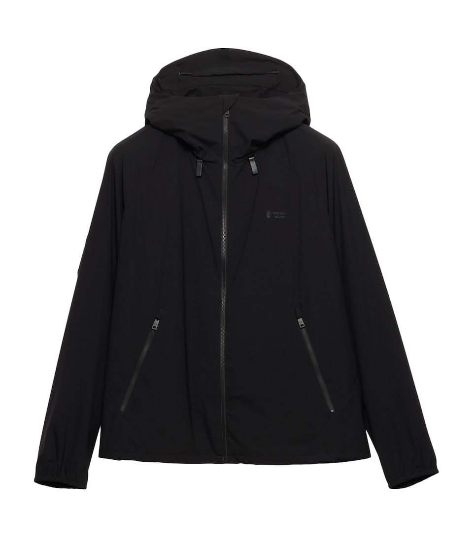 Prada Mens Re-Nylon Hooded Jacket Black
