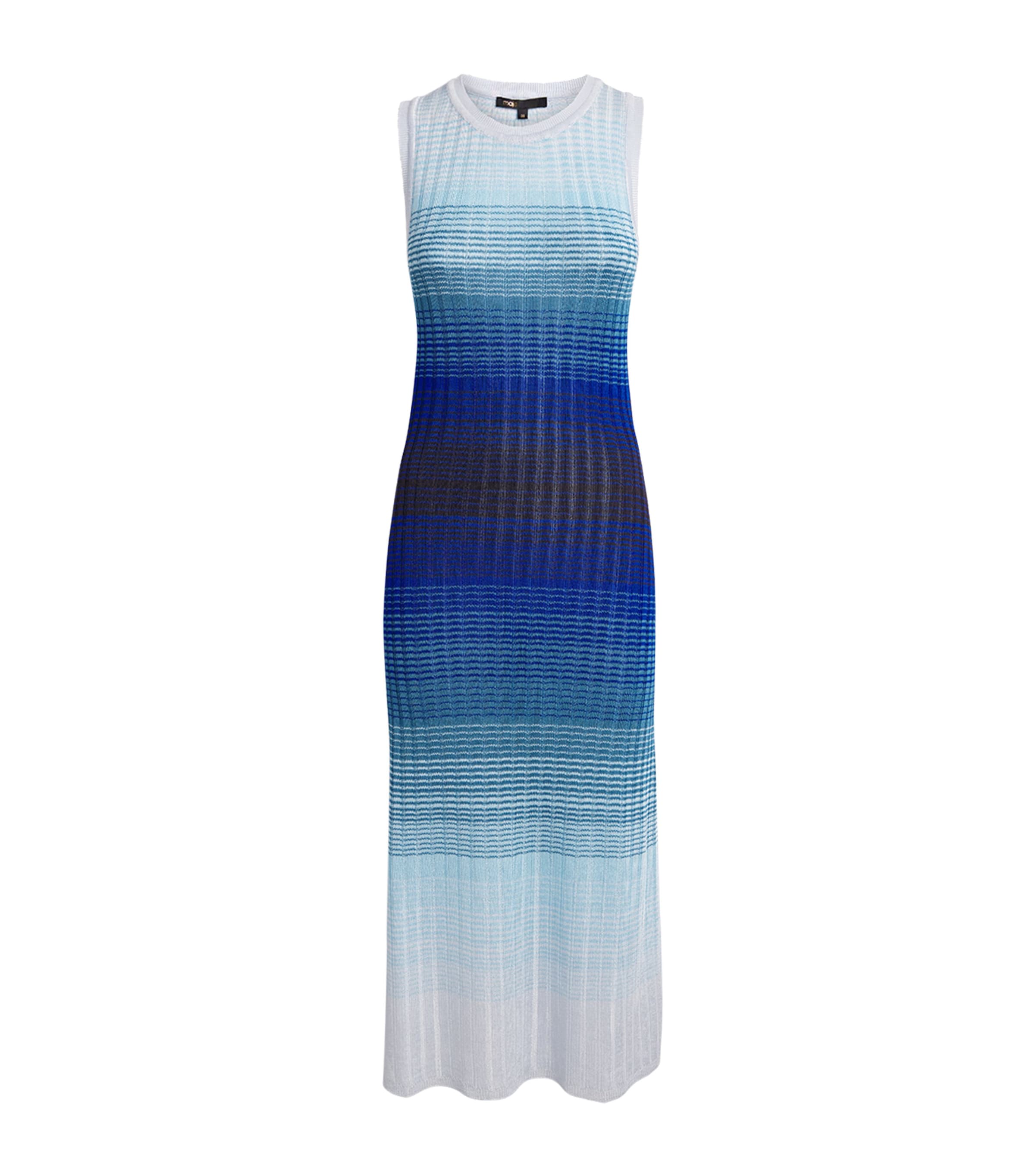 Maje Womens Ombré-Knit Maxi Dress Blue