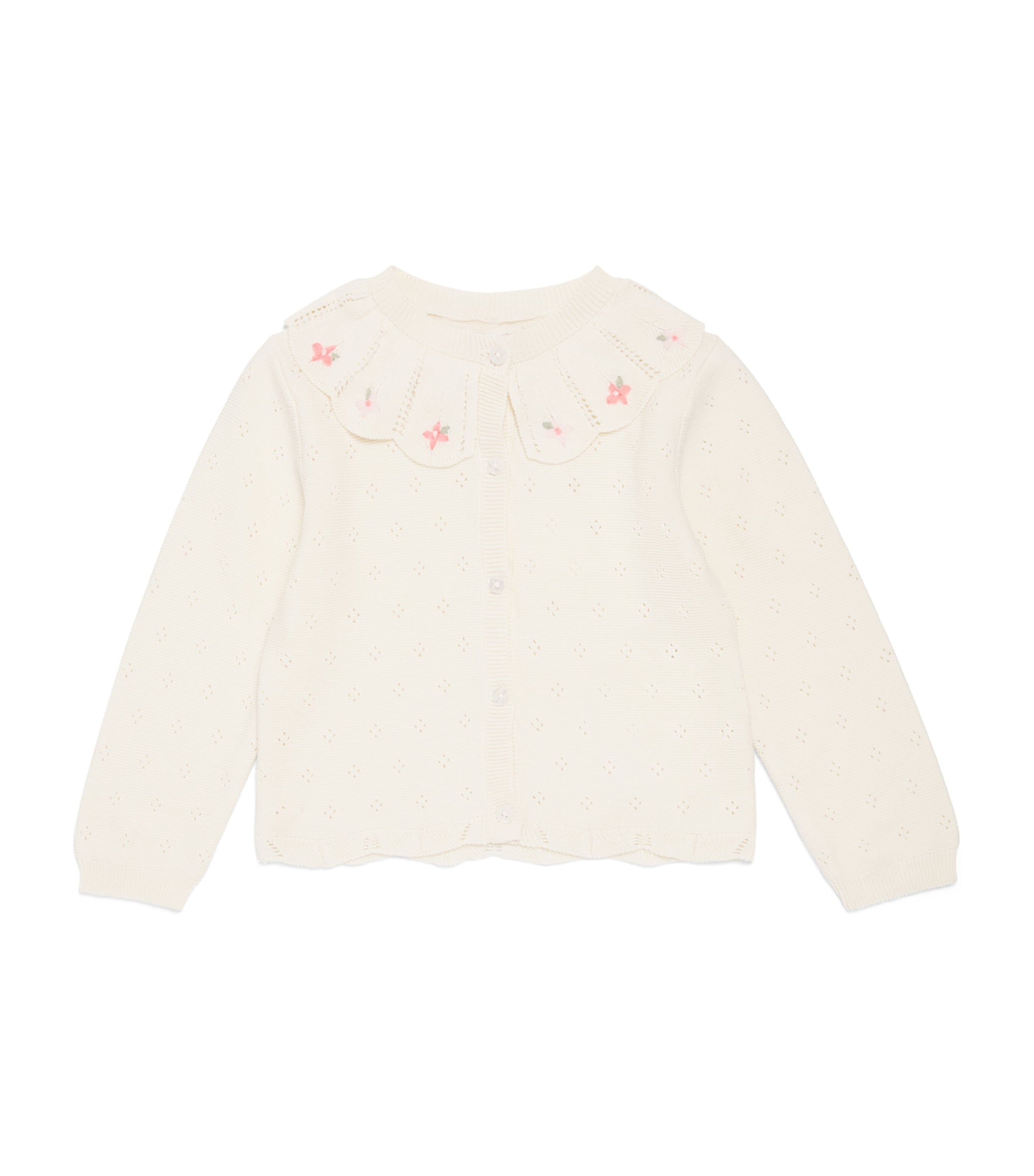 Louise Misha Floral-Collar Mynalette Cardigan (3-4 Years)
