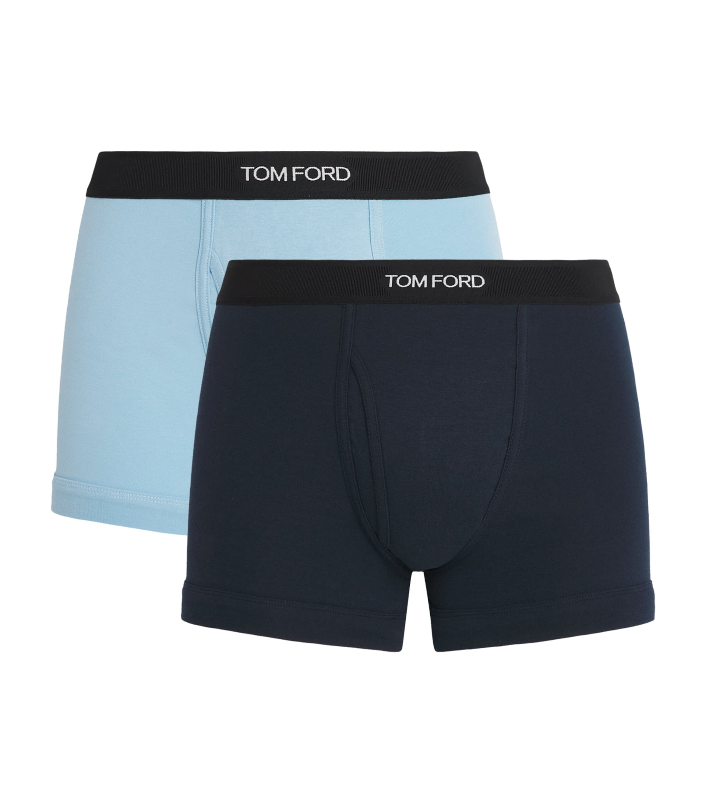 TOM FORD Mens Stretch-Cotton Logo Boxers (Pack of 2) Navy/aqua