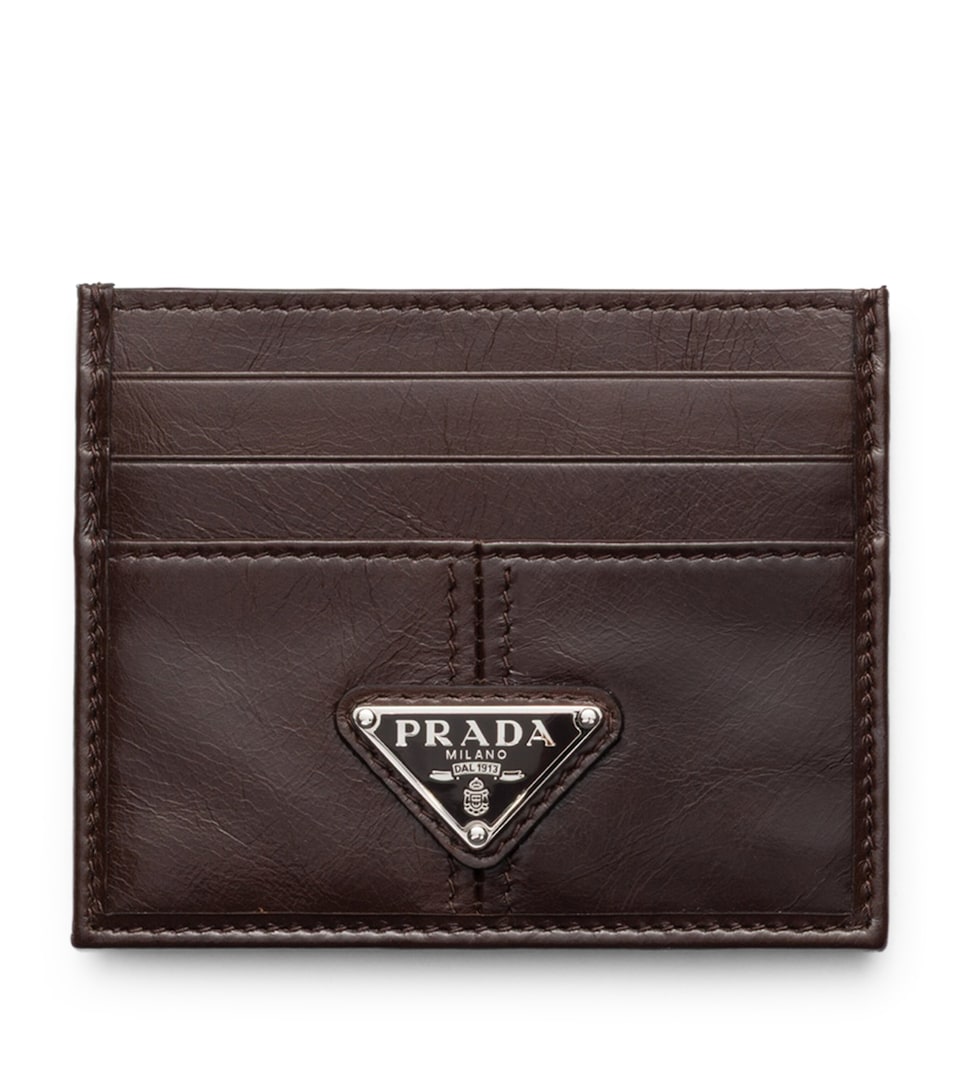 Prada Leather Triangle Card Holder
