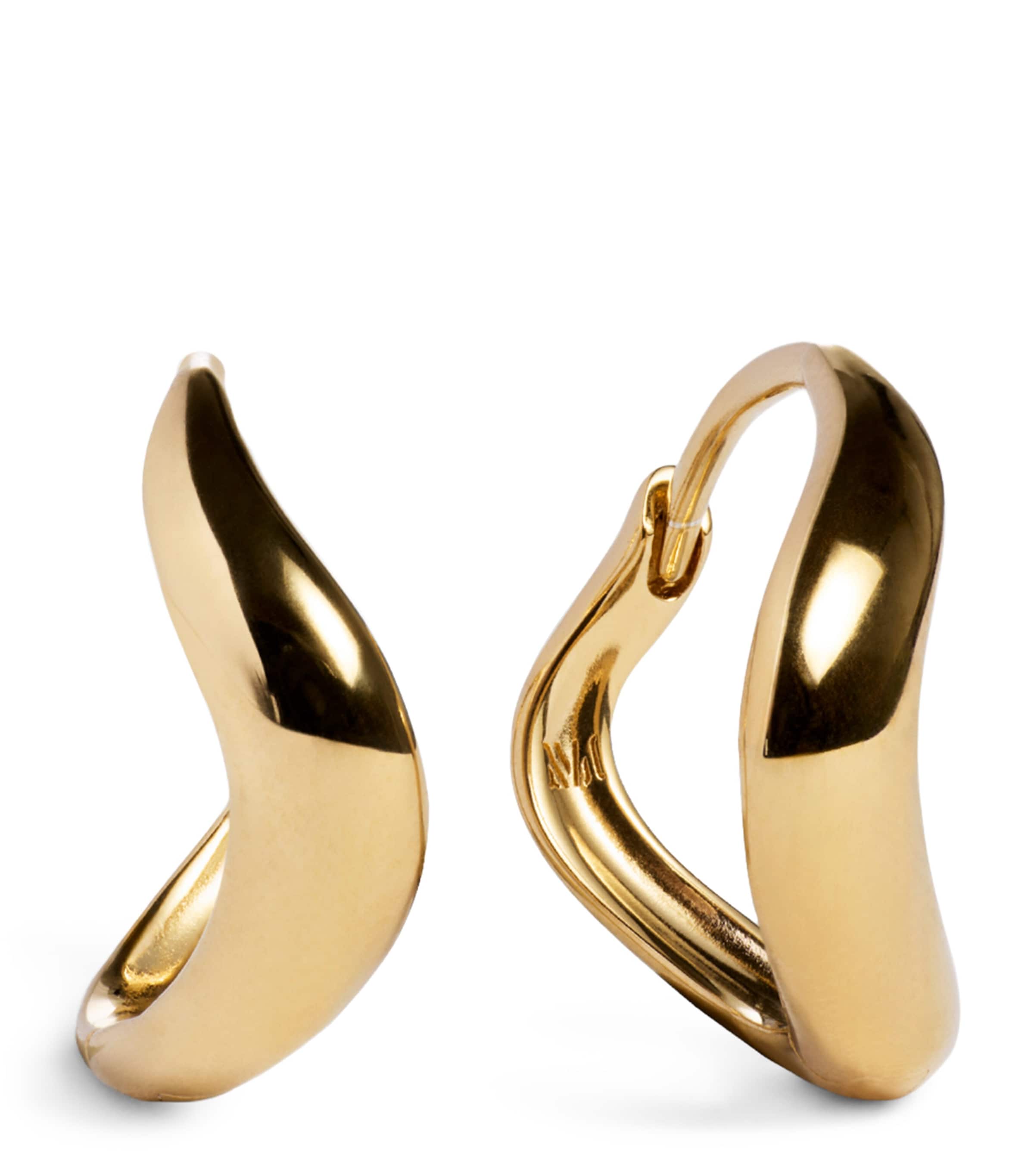 Monica Vinader Gold Vermeil Swirl Huggie Earrings Gold