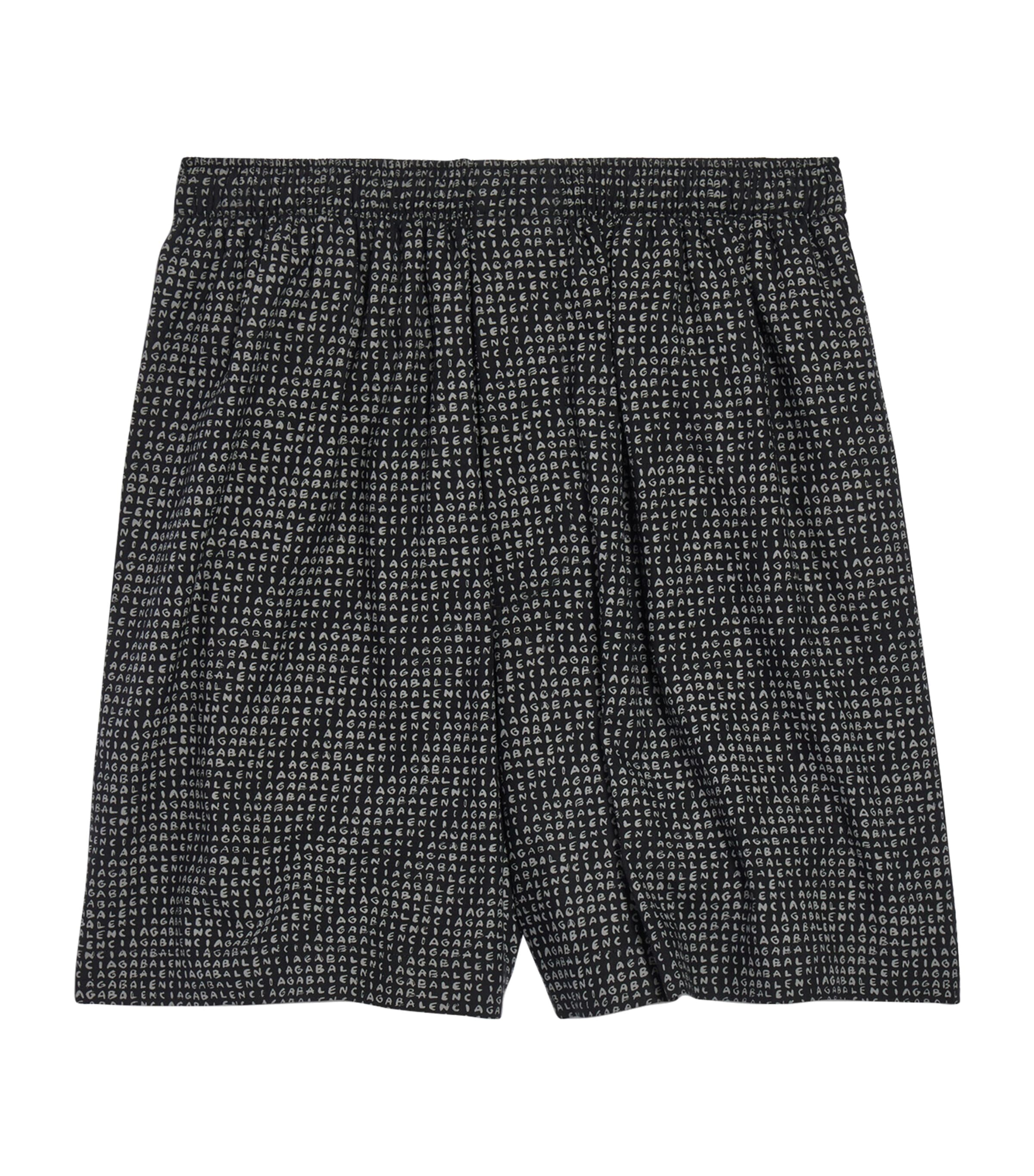 Balenciaga Mens Monogram Print Pyjama Shorts