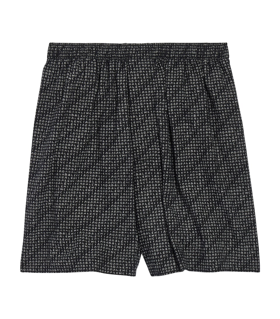 Balenciaga Mens Monogram Print Pyjama Shorts