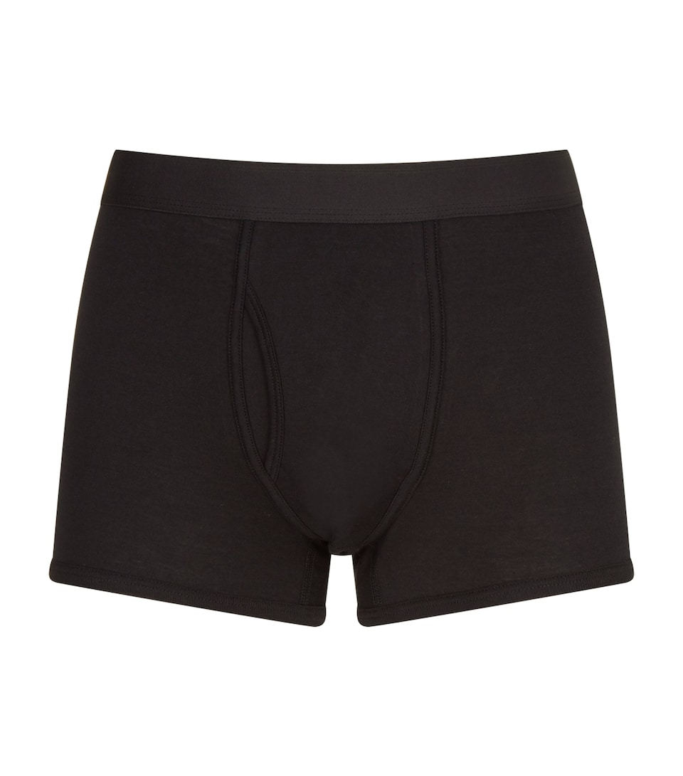 Sunspel Mens Low-Rise Trunks Bkaa Black