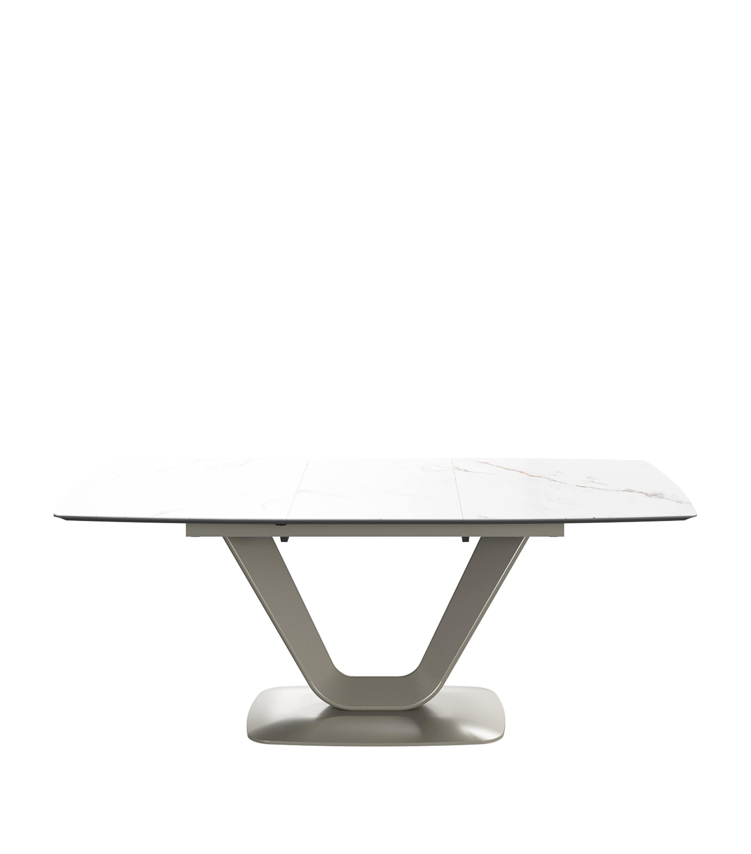 BoConcept Ceramic Alicante Extendable Dining Table Wht / Matt Ash Gry