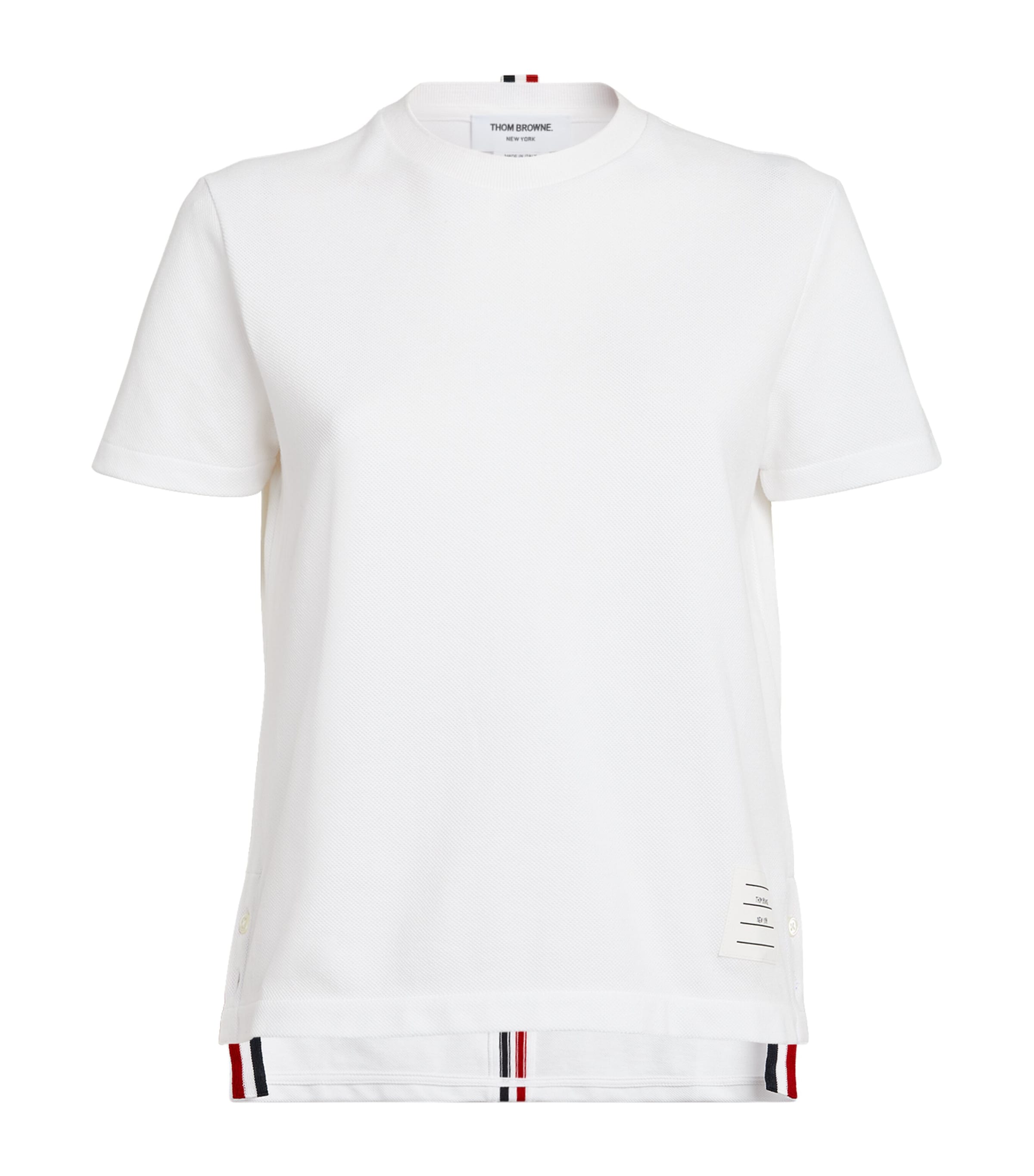 Tシャツ・カットソー Thom Browne White T-Shirt With Tricolour Detail Thom Browne White T-shirt With Tricolour Detail Men | ModeSens