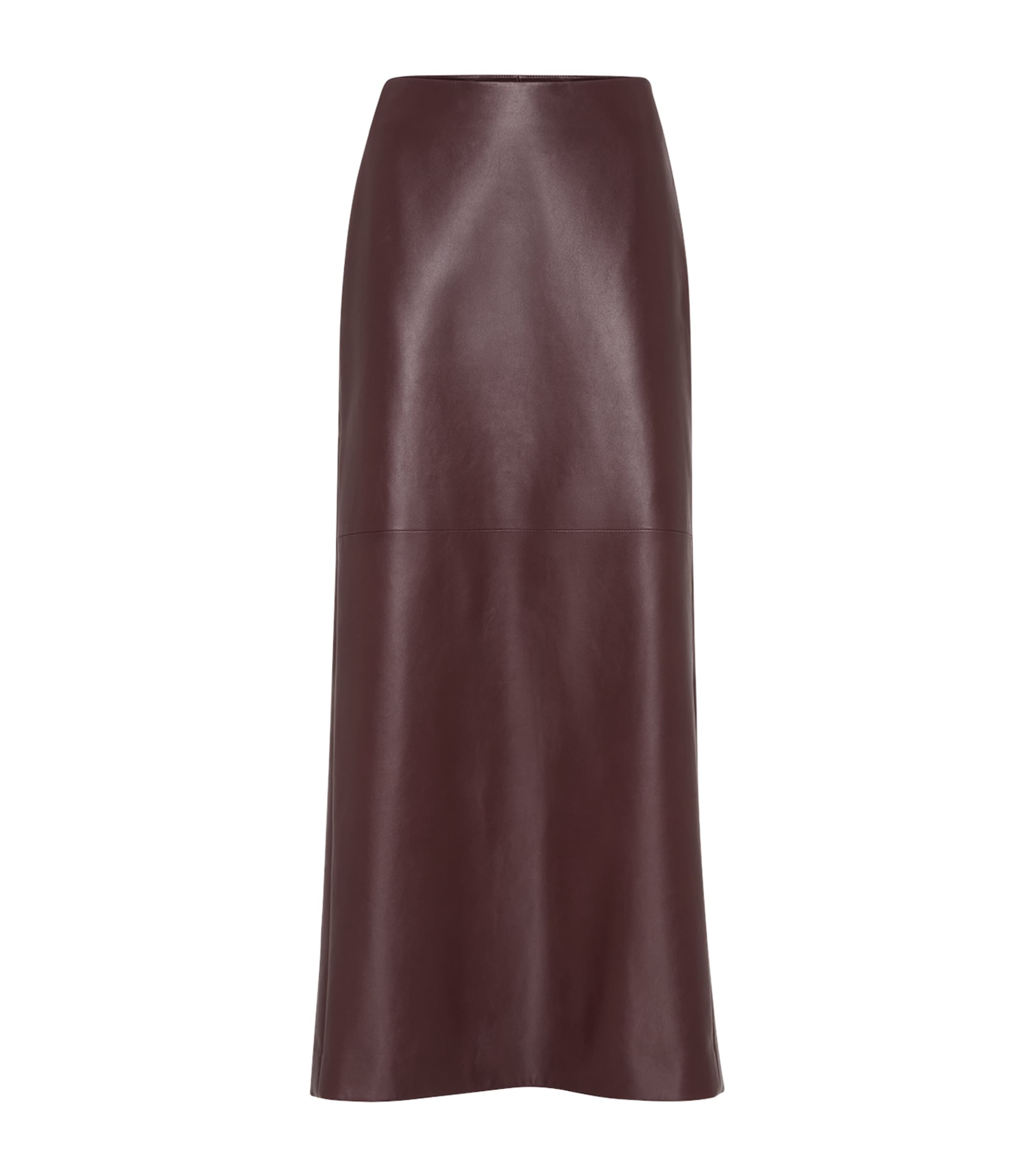 Nappa Leather Column Maxi Skirt