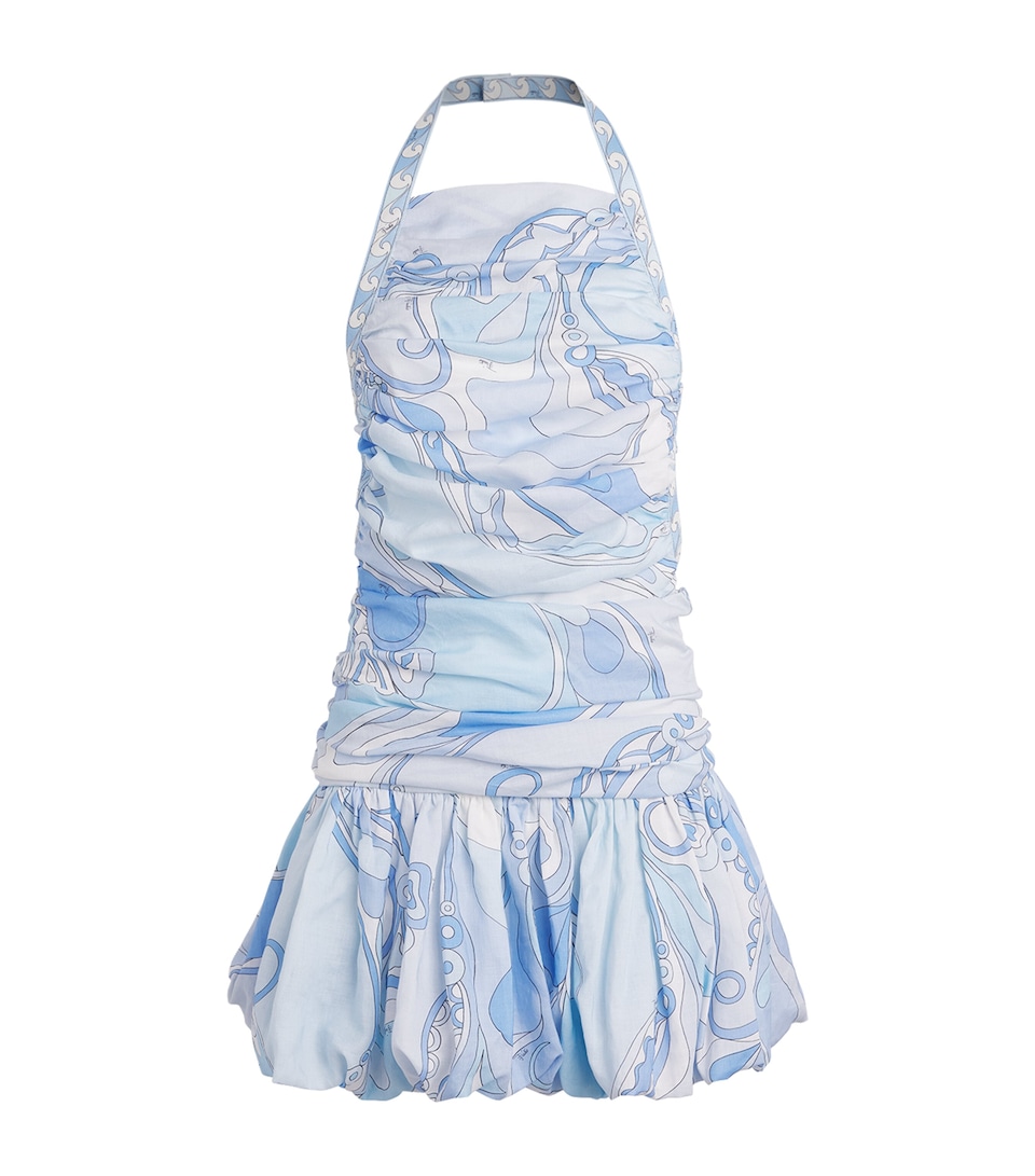 PUCCI Womens Ramie Orchidee Balloon Mini Dress Pale
