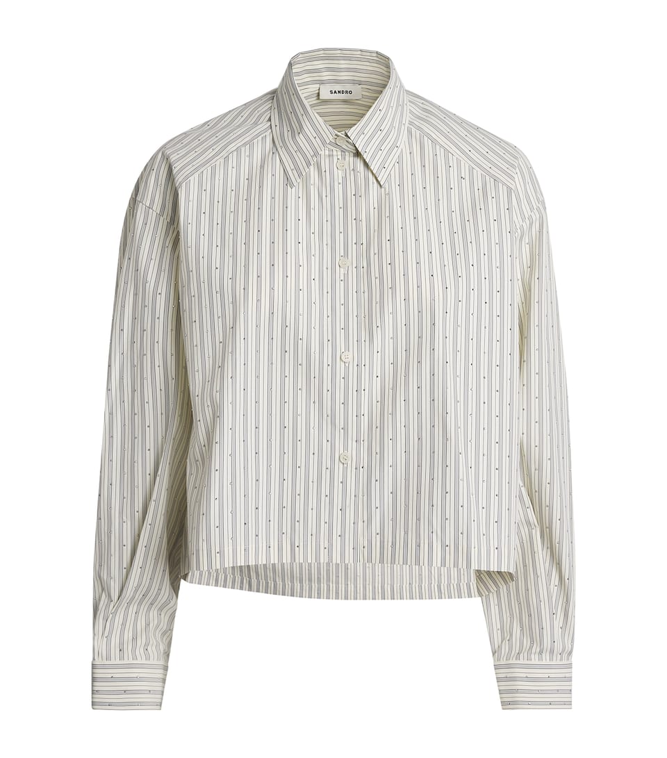 Rhinestone-Embellished Stripe Shirt