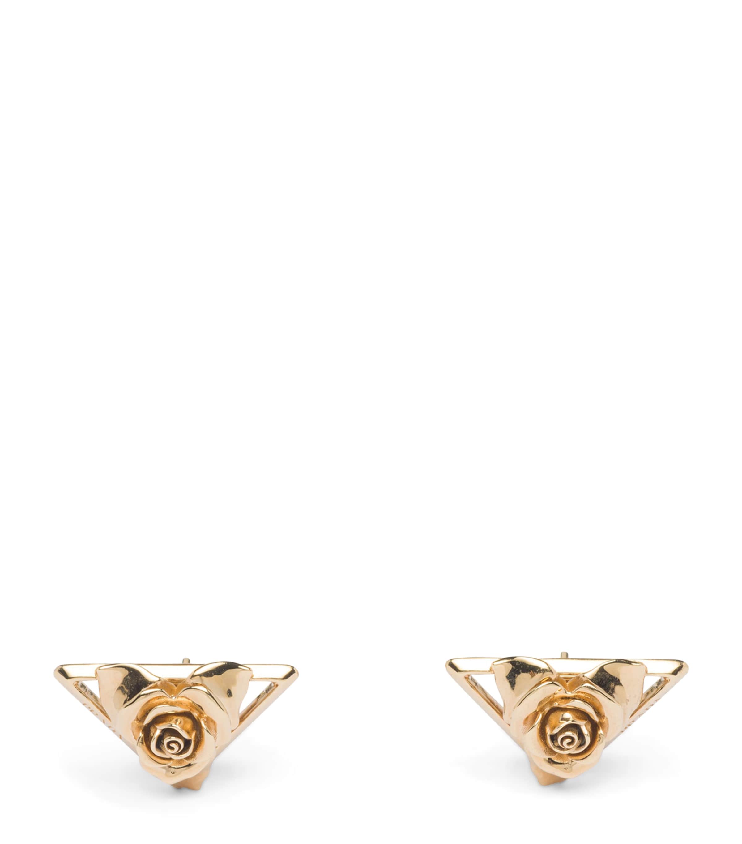 Rose Triangle Stud Earrings