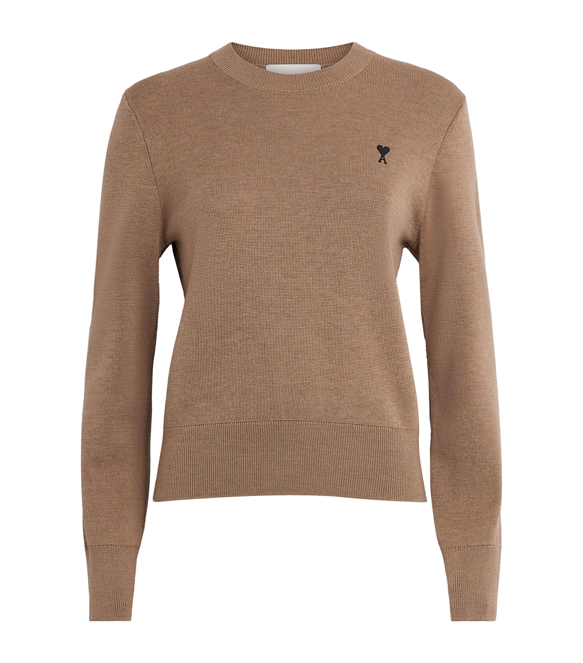 AMI Paris Womens Wool Ami de Coeur Sweater Grs Cndre Chn/noir
