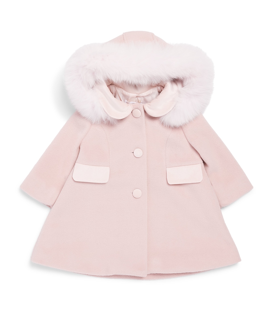 Bimbalo Fur-Trimmed Coat (3-24 Months) Pink