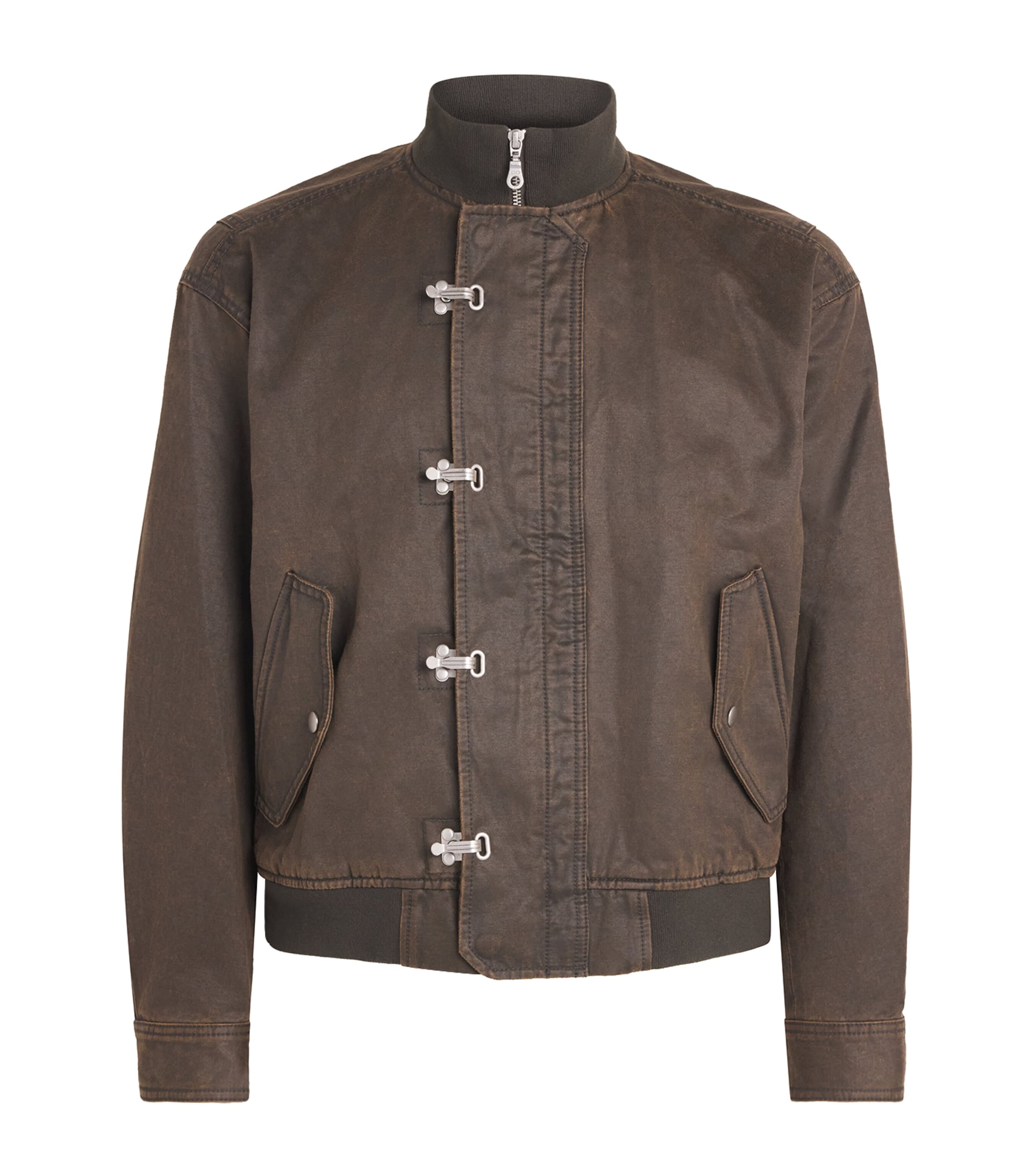 Coor Mens Faux Suede Bomber Jacket Washed Brown
