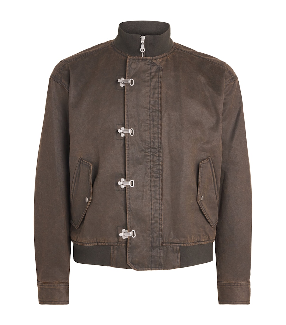 Coor Mens Faux Suede Bomber Jacket Washed Brown