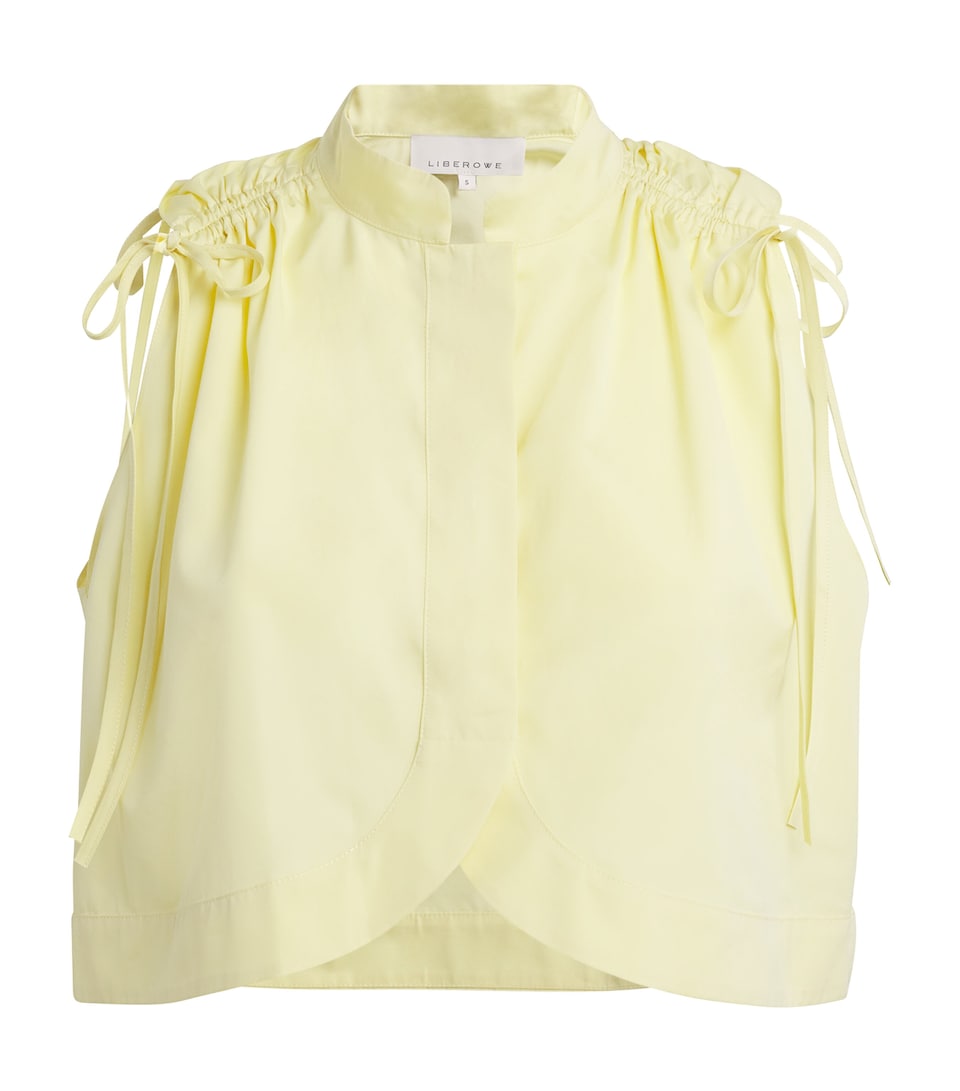 Liberowe Womens Cotton-Silk Maya Crop Top Yellow