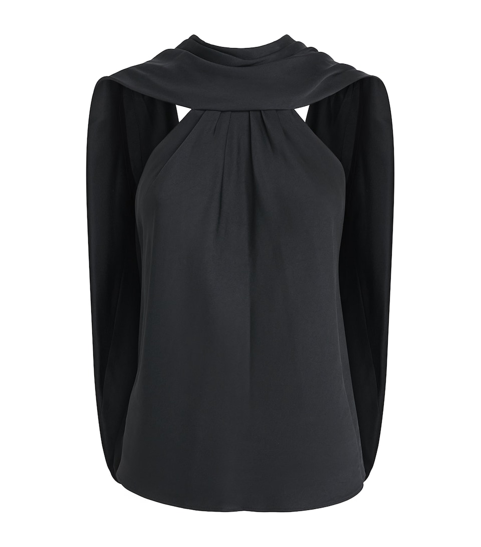 Simkhai Satin Scarlett Top Black