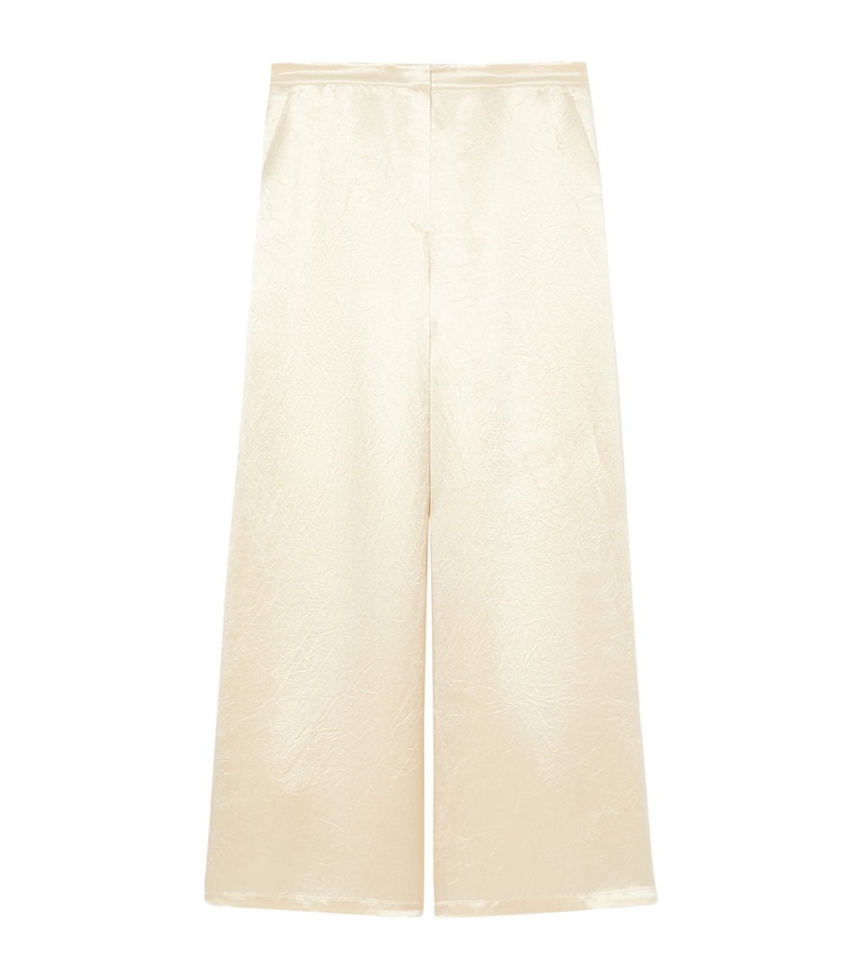 Marina Rinaldi Womens Linen Straight Trousers Pearly White