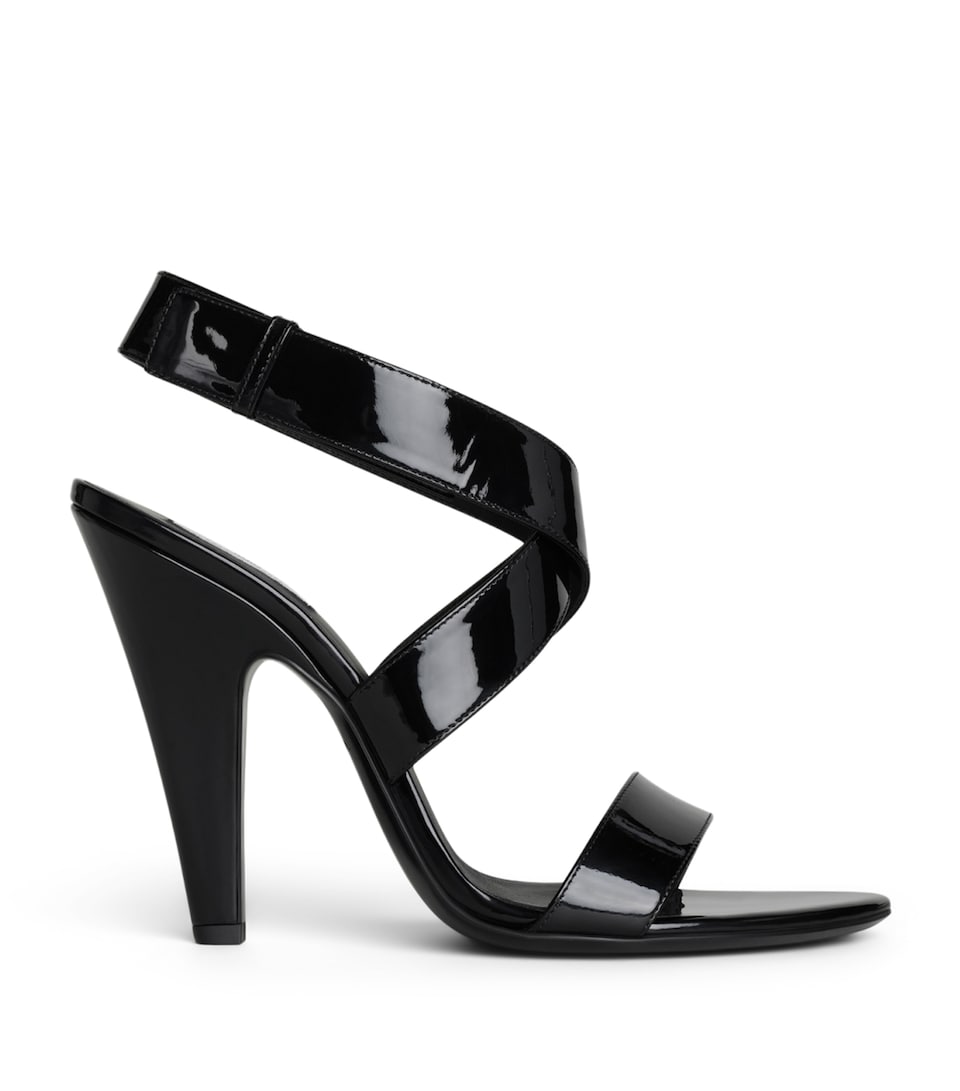 Alaïa Patent Leather Cone Sandals 110 Noir