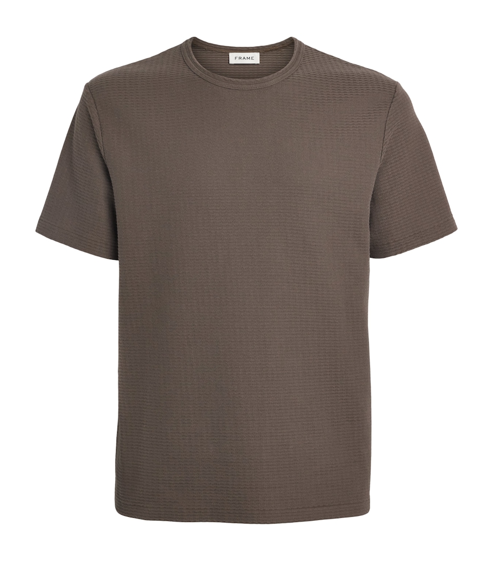 FRAME Mens Cotton Jacquard T-Shirt Soft Taupe