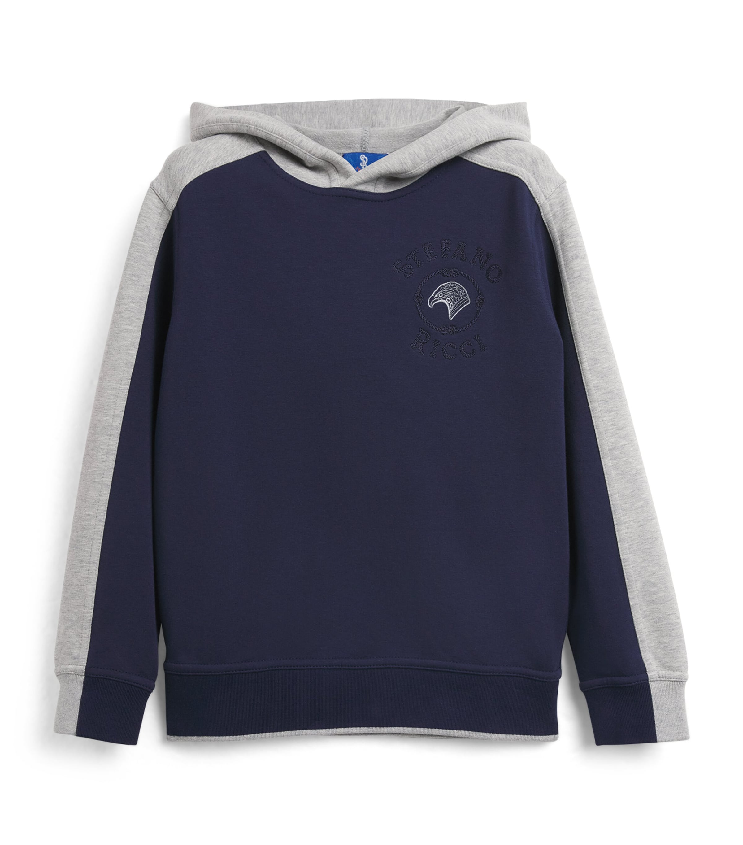 Stefano Ricci Kids Stretch-Cotton Logo-Embroidered Pullover Hoodie (4-16 Years) Blue