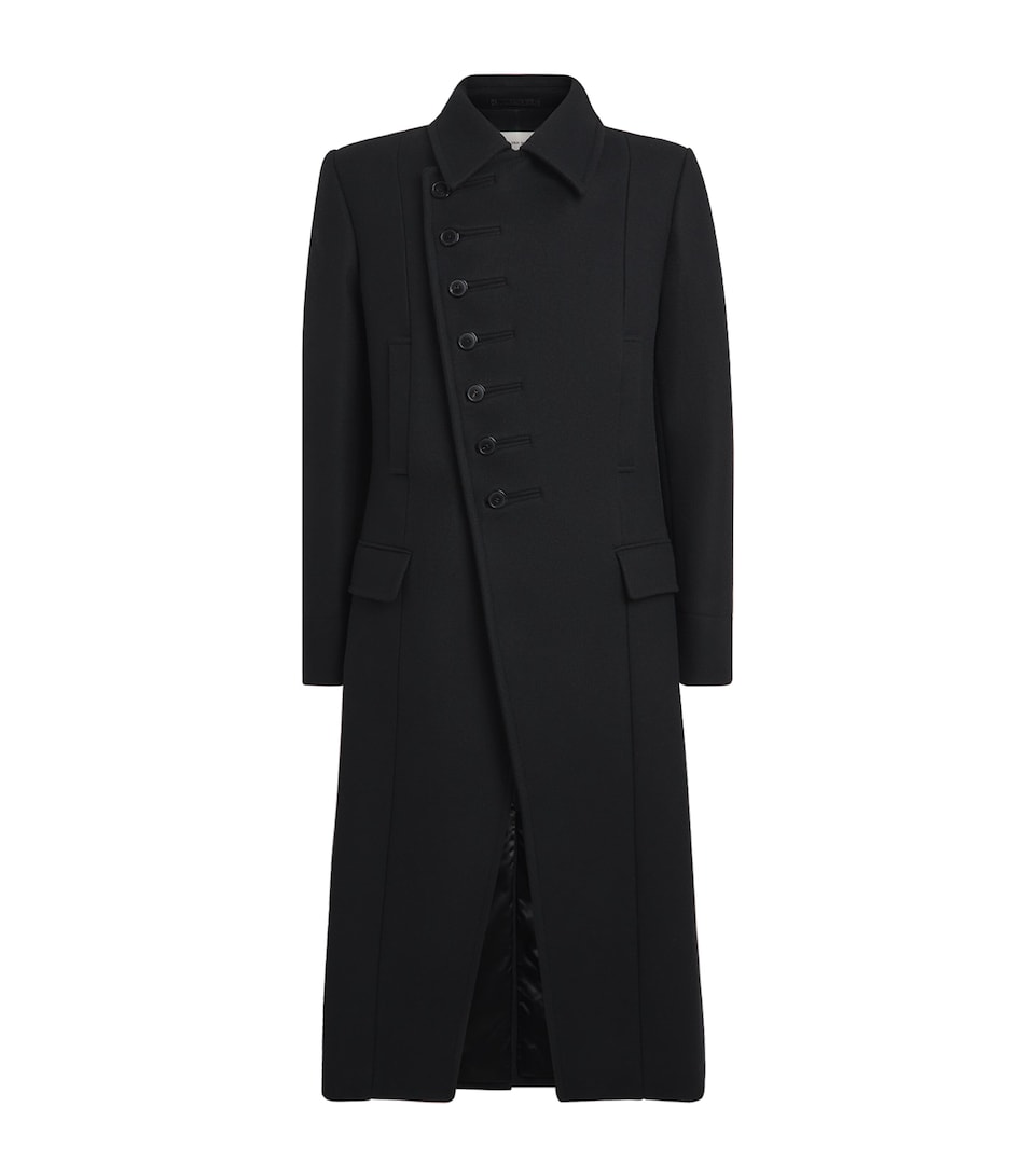 DRIES VAN NOTEN Mens Wool Long Trench Coat