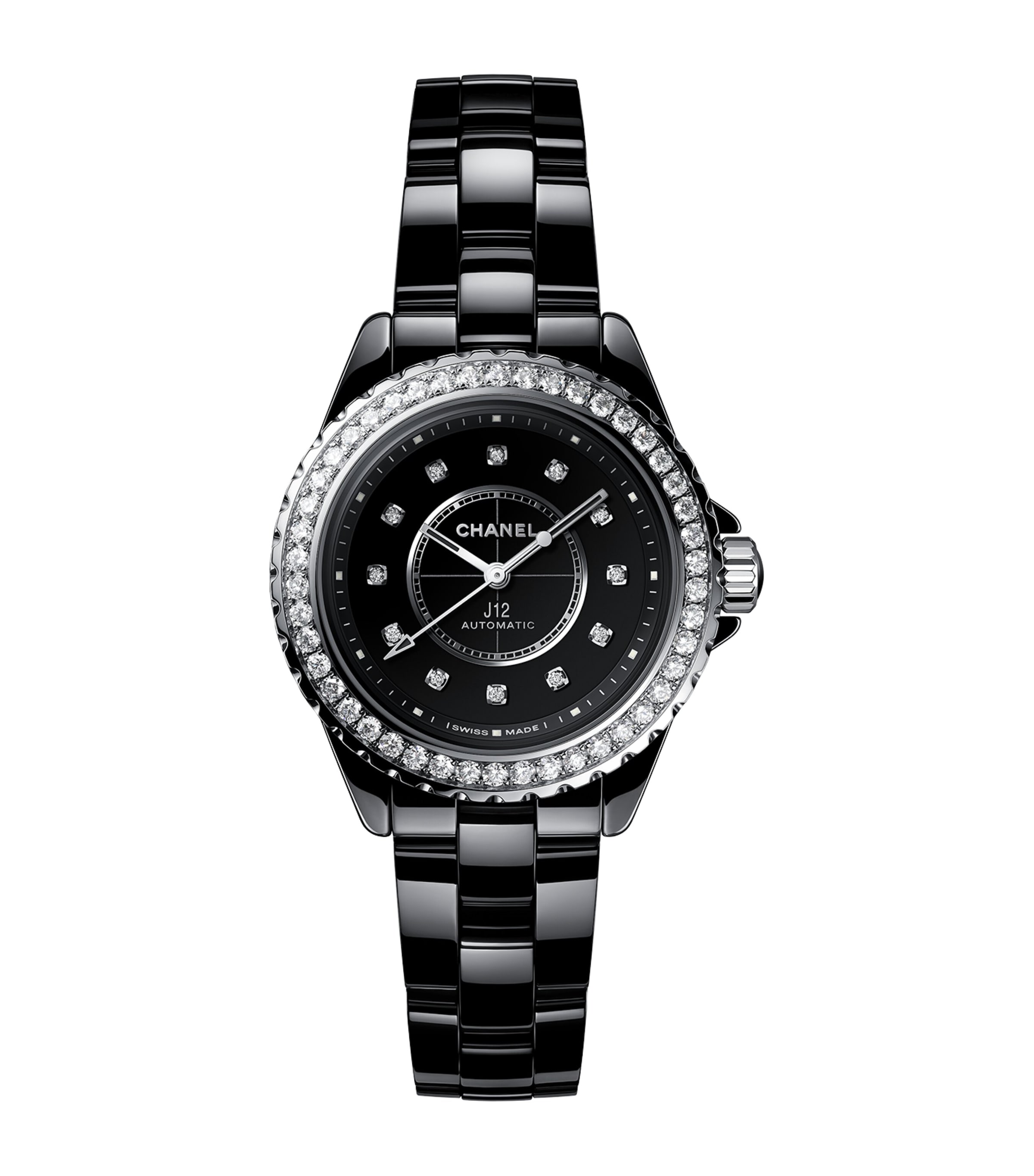 Ceramic, Steel and Diamond J12 Calibre 12.2 Watch 33mm