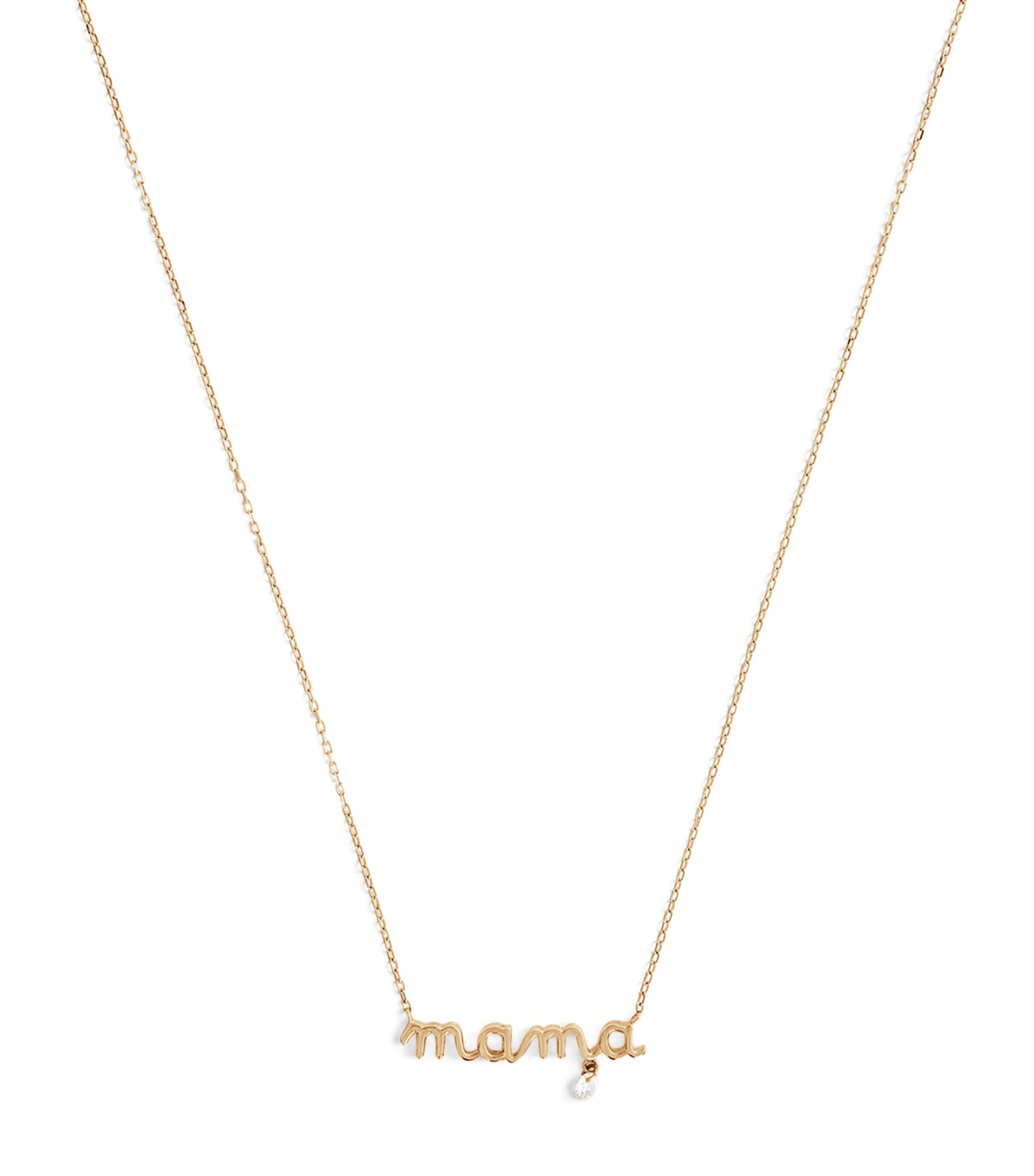 Persée Yellow Gold and Diamond Mama Necklace Gold