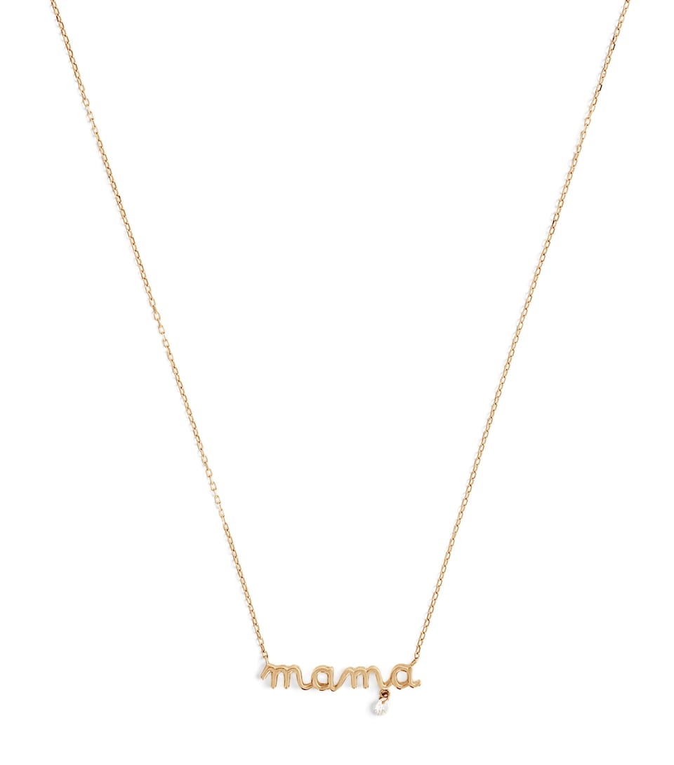 Persée Yellow Gold and Diamond Mama Necklace Gold