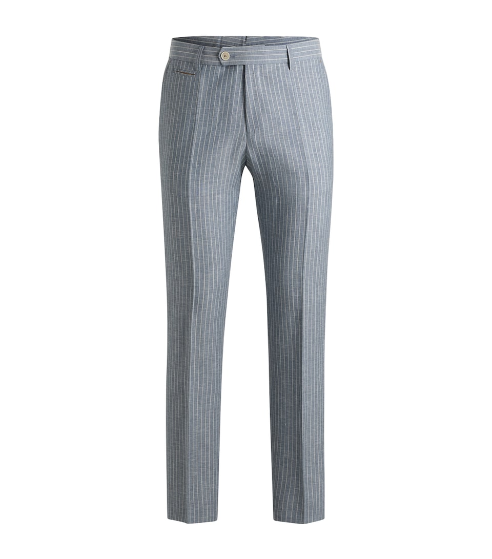 Virgin Wool-Linen Slim-Fit Trousers