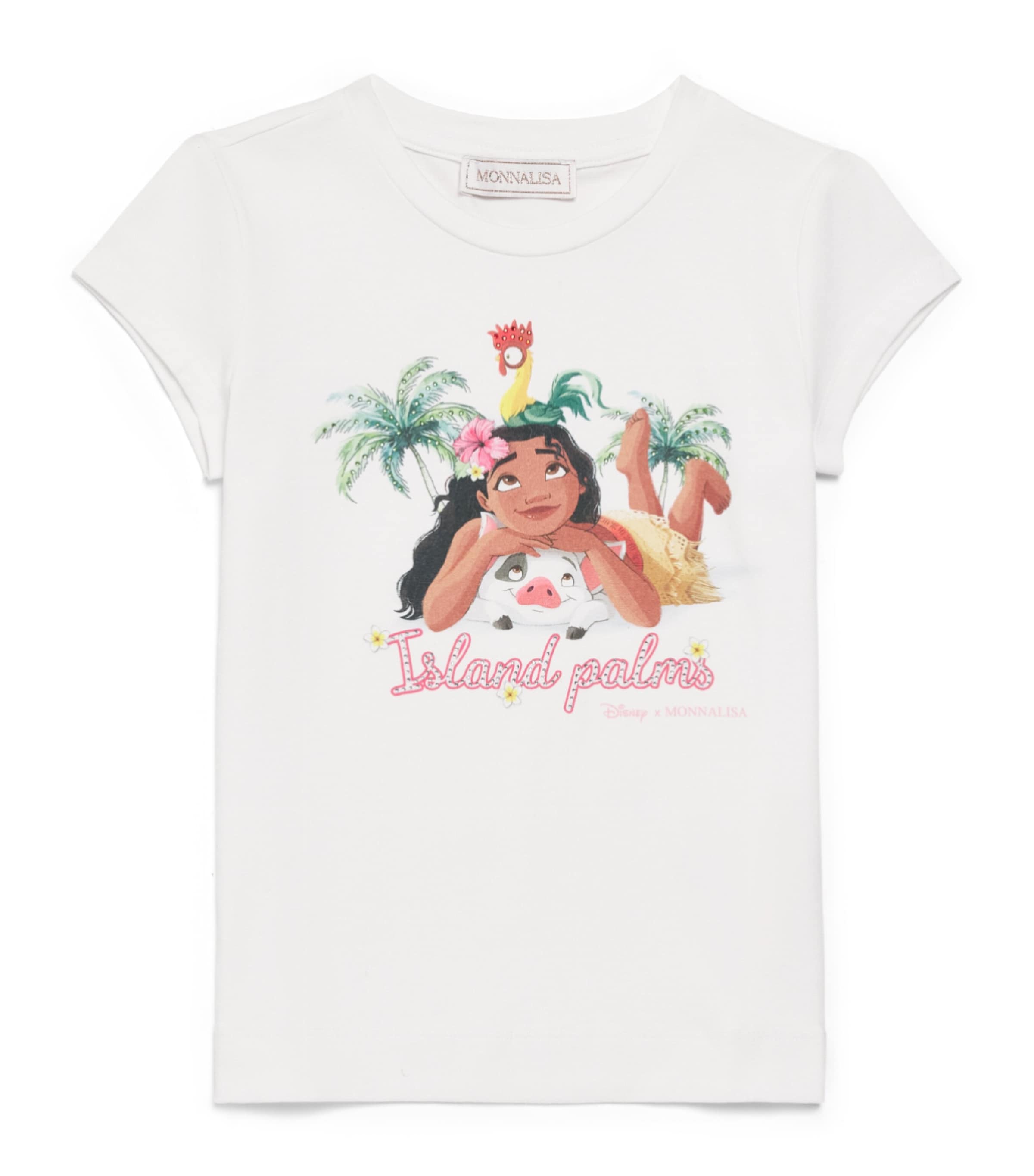 Monnalisa x Disney Stretch-Cotton Moana T-Shirt (2-12 Years) Bianco
