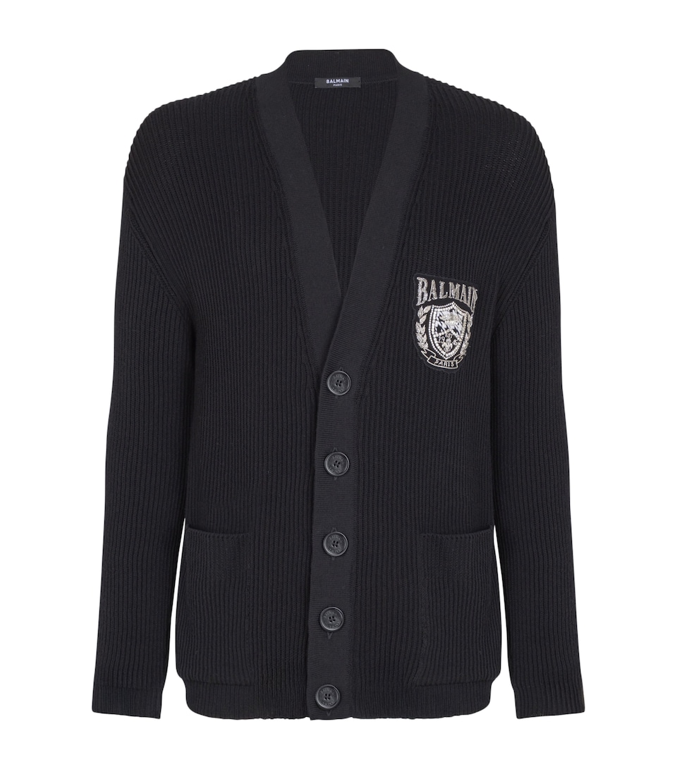 Cotton-Blend Crest Cardigan