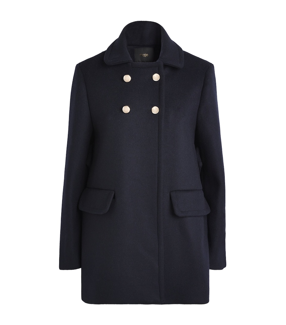 Wool-Blend Double-Breasted Pea Coat